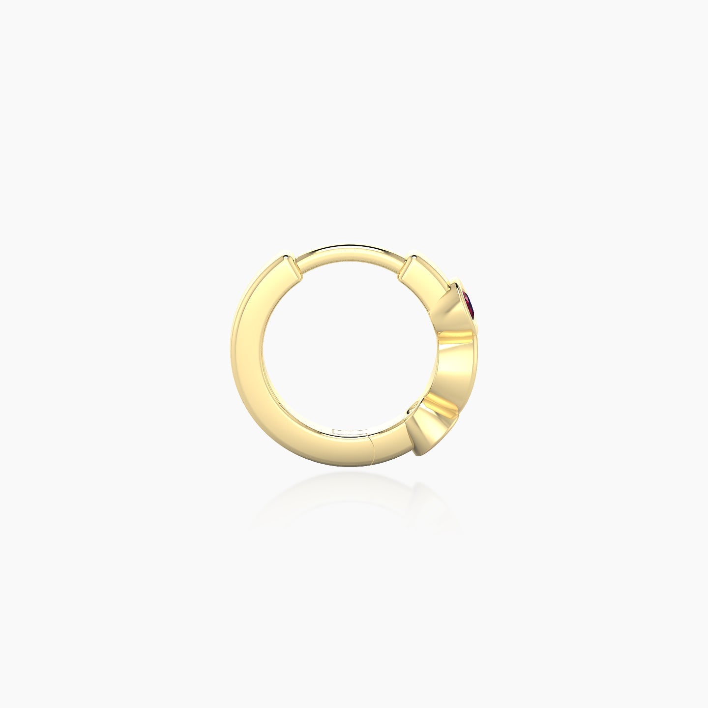 Epona | 18k Yellow Gold 6.5 mm Ruby & Diamond Hoop Piercing