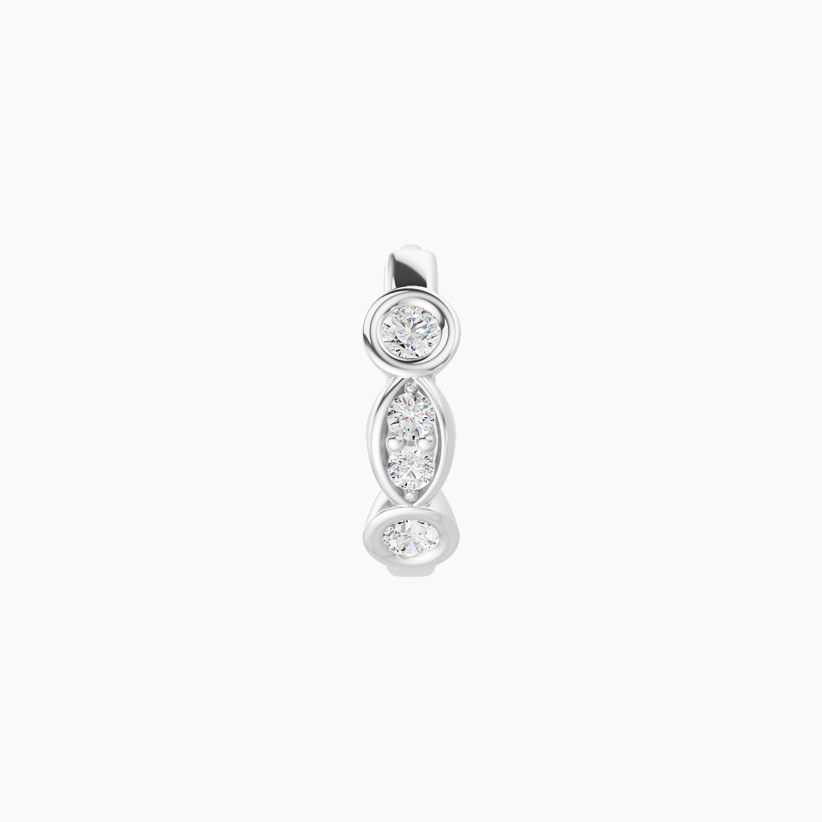 Epona | 18k White Gold 6.5 mm Diamond Nose Ring Piercing