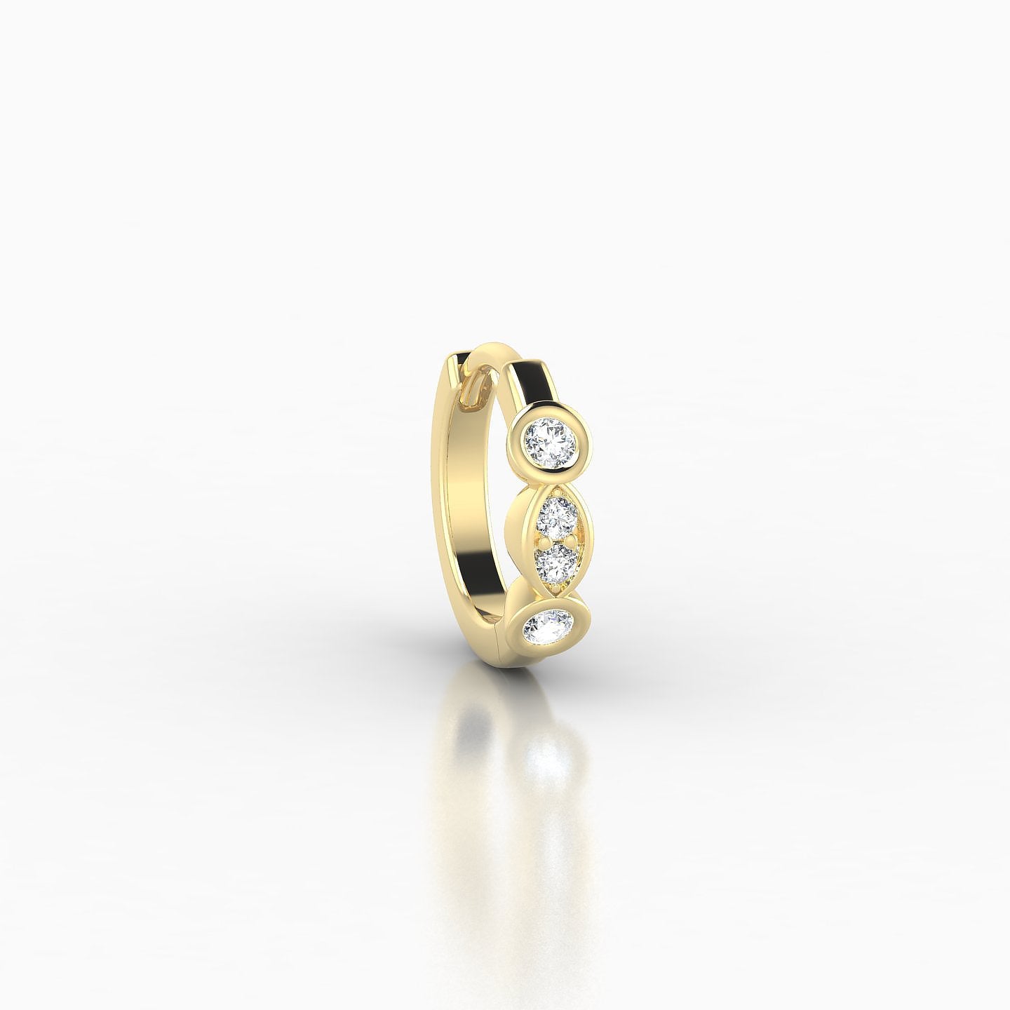 Epona | 18k Yellow Gold 6.5 mm Diamond Nose Ring Piercing