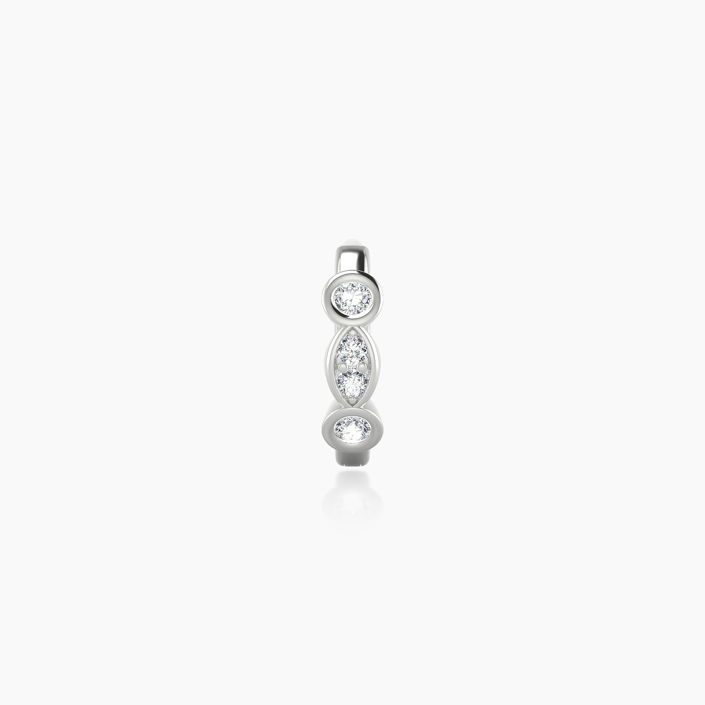 Epona | 18k White Gold 6.5 mm Diamond Nose Ring Piercing