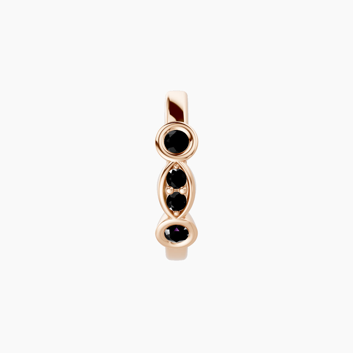 Epona | 18k Rose Gold 8 mm Black Diamond Hoop Piercing