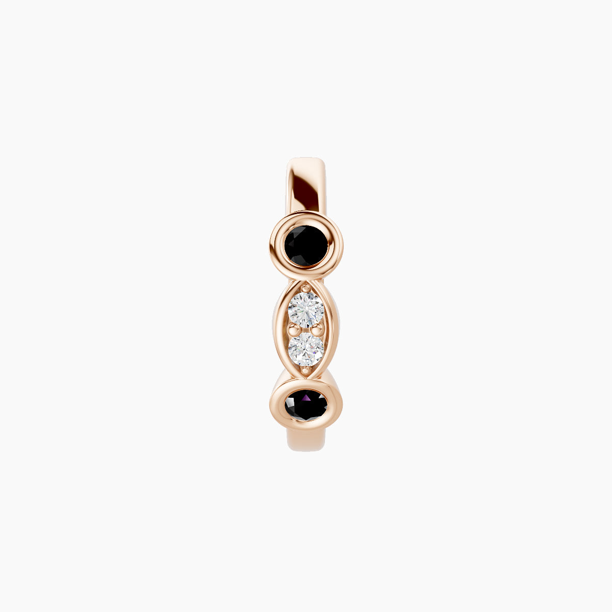 Epona | 18k Rose Gold 8 mm Black Diamond & Diamond Hoop Piercing