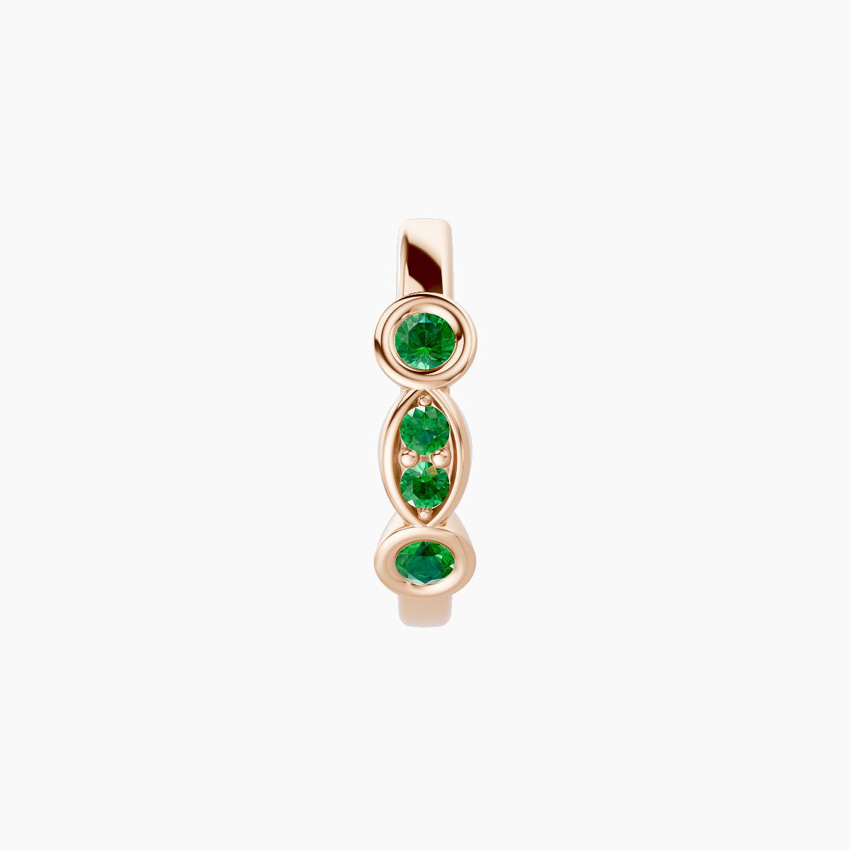 Epona | 18k Rose Gold 8 mm Emerald Hoop Piercing