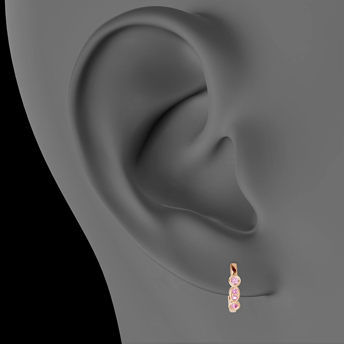 Epona | 18k Rose Gold 8 mm Pink Sapphire Hoop Piercing