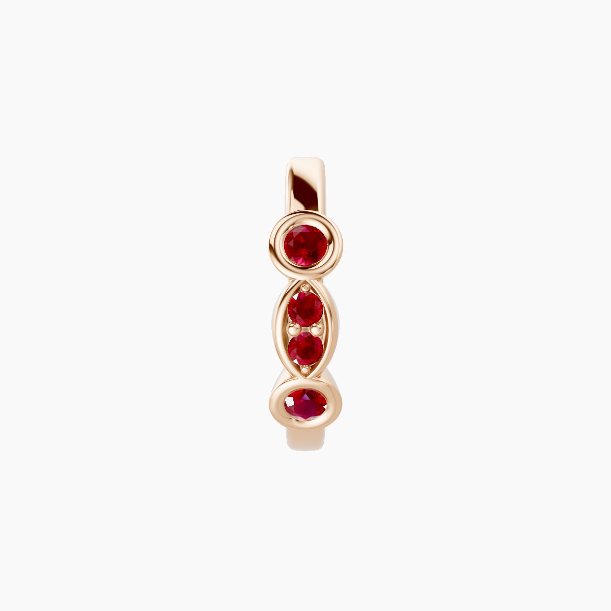 Epona | 18k Rose Gold 8 mm Ruby Hoop Piercing