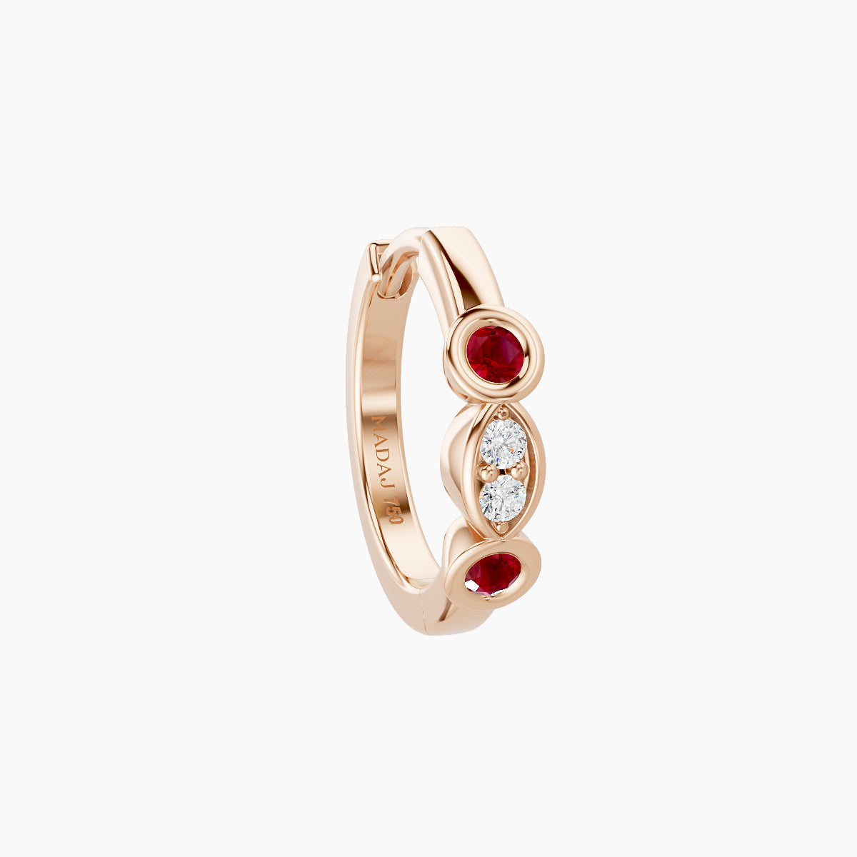 Epona | 18k Rose Gold 8 mm Ruby & Diamond Hoop Piercing