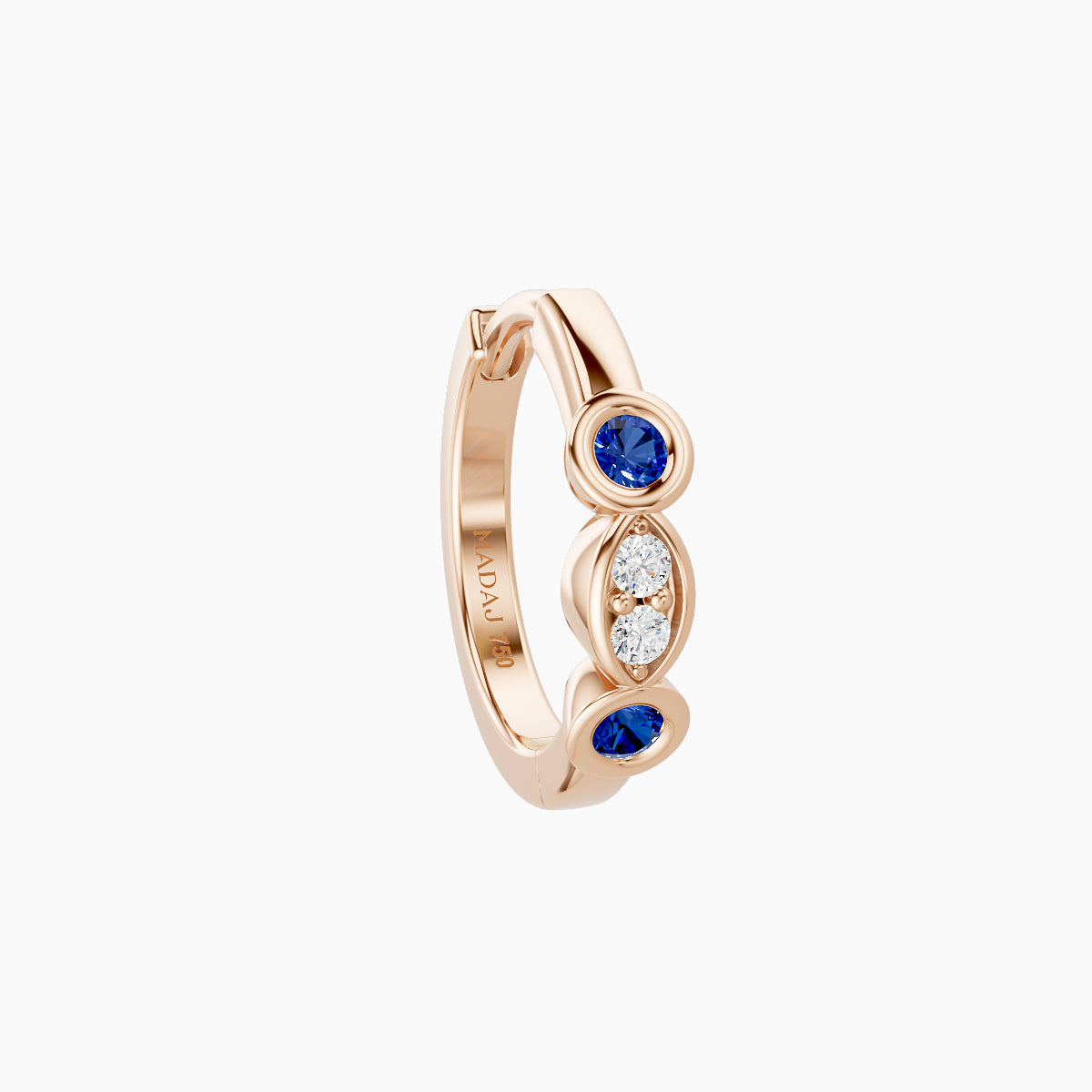 Epona | 18k Rose Gold 8 mm Sapphire & Diamond Hoop Piercing