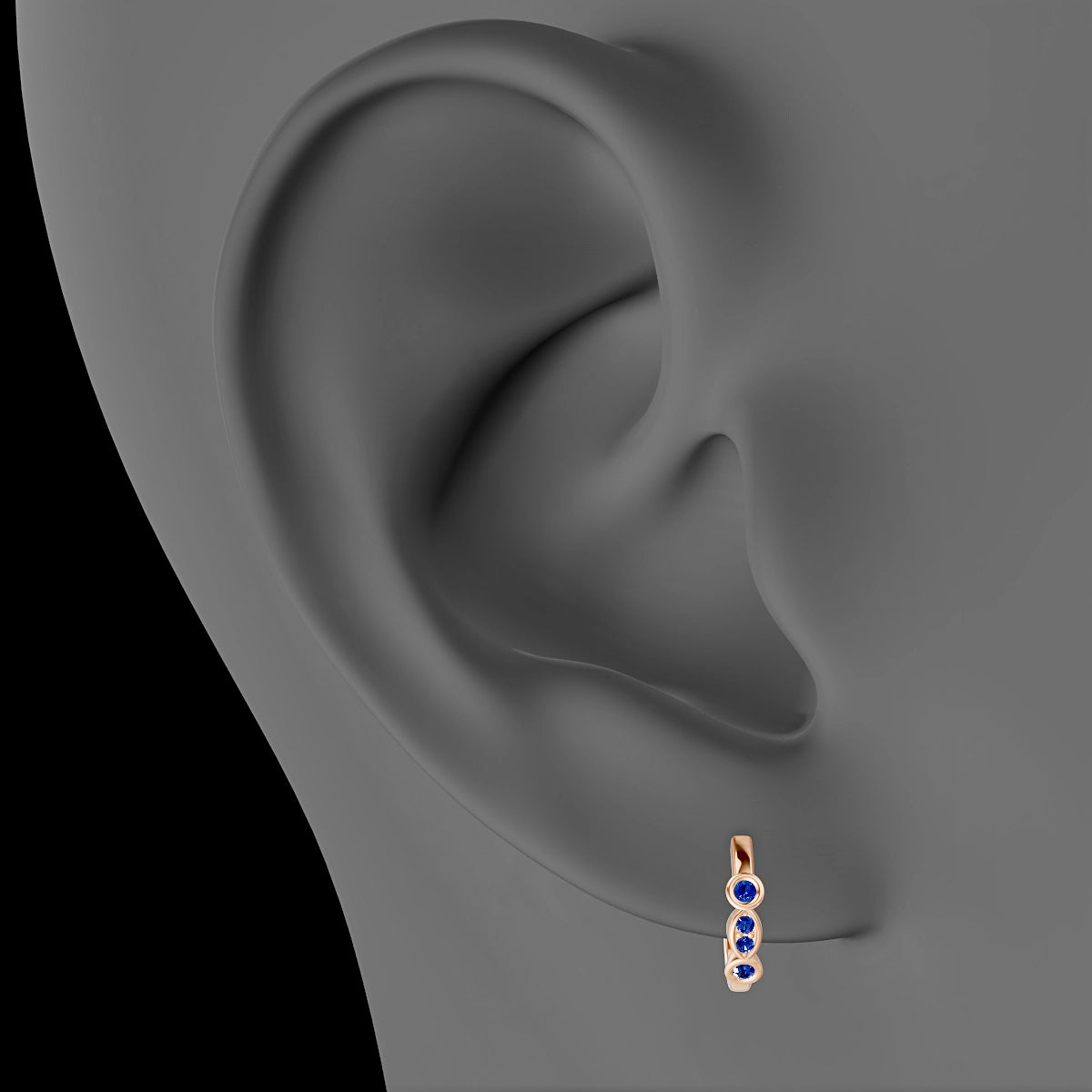 Epona | 18k Rose Gold 8 mm Sapphire Hoop Piercing