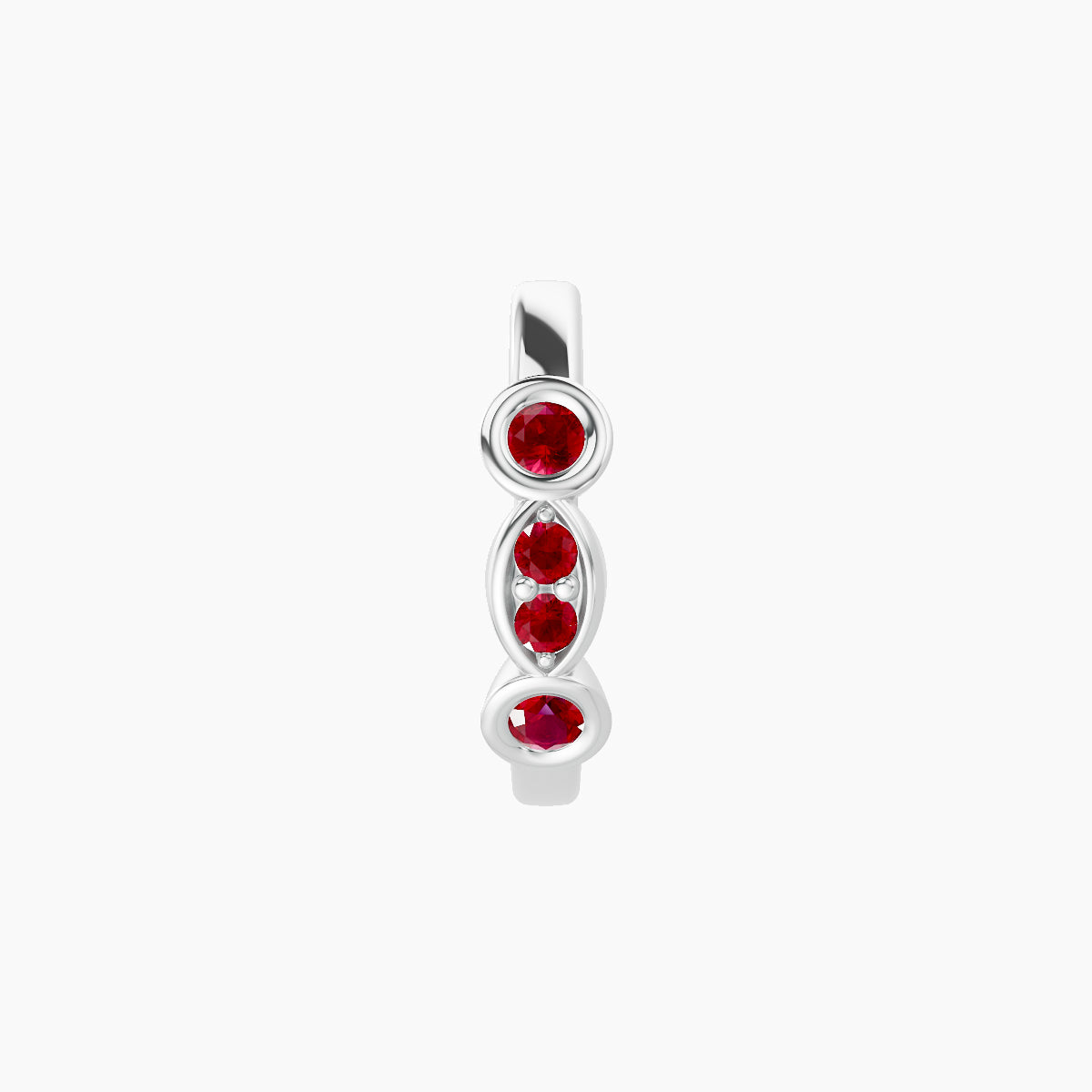 Epona | 18k White Gold 8 mm Ruby Hoop Piercing
