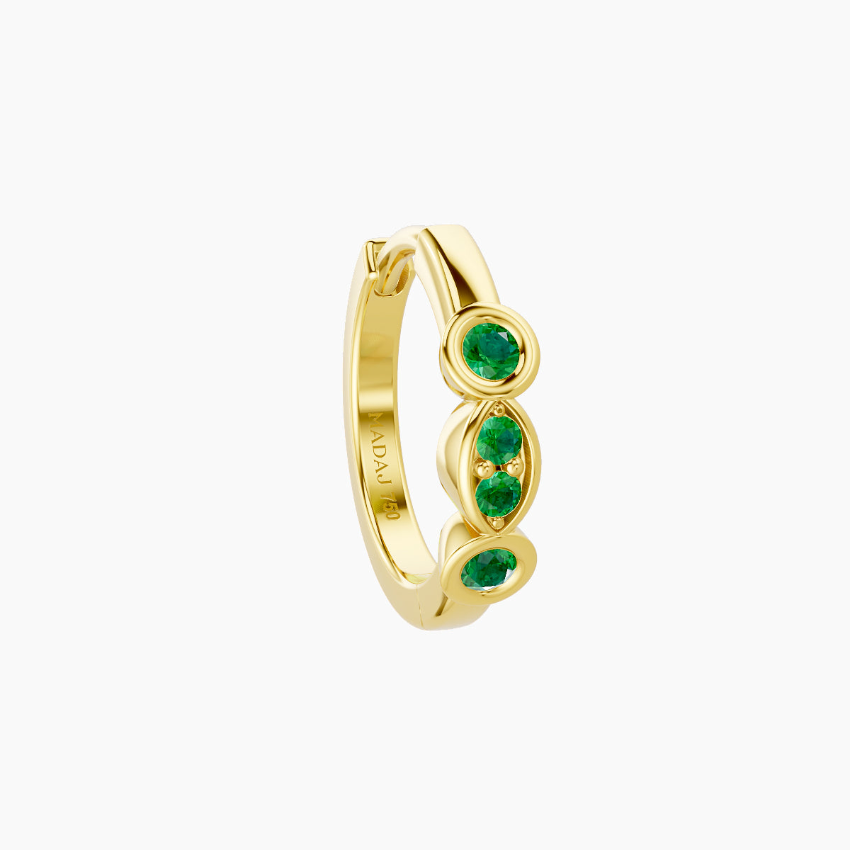 Epona | 18k Yellow Gold 8 mm Emerald Hoop Piercing