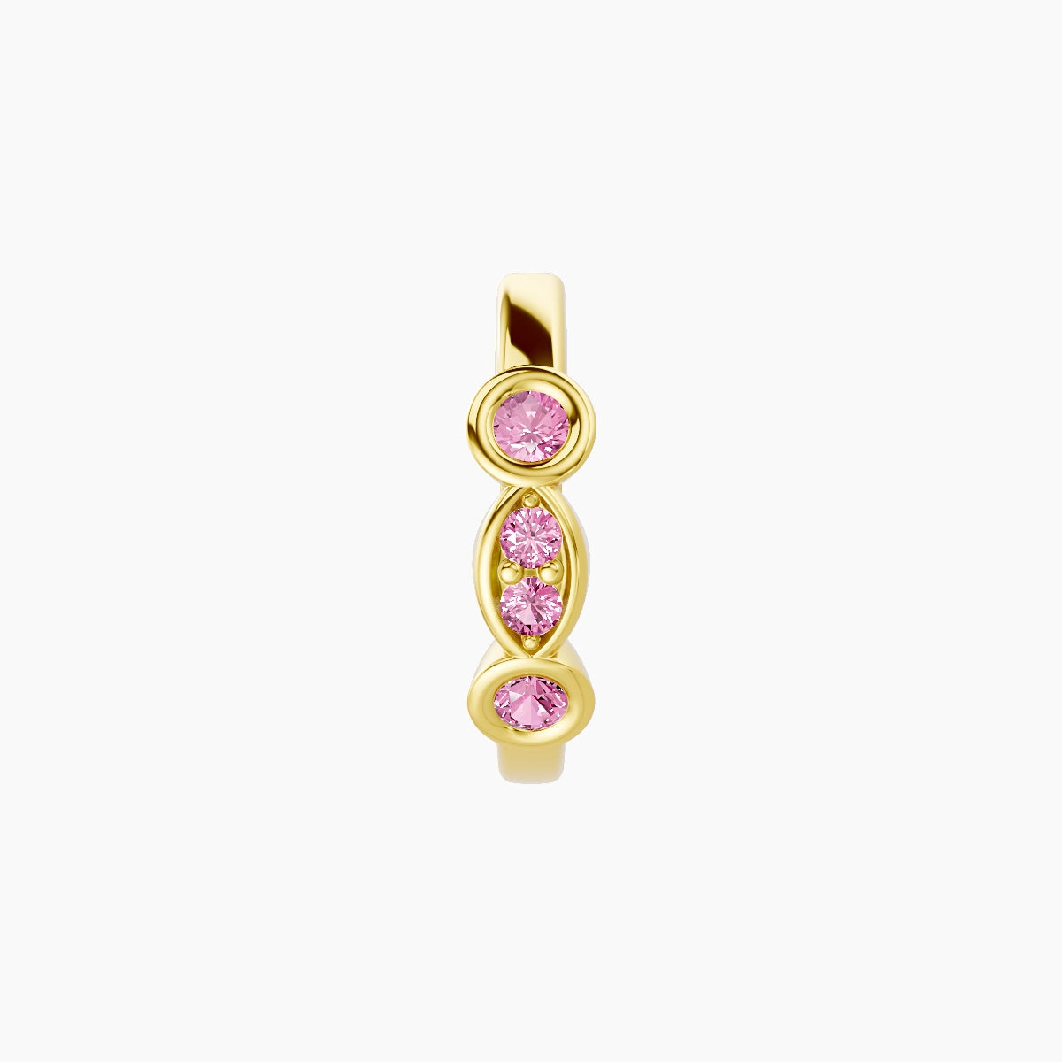 Epona | 18k Yellow Gold 8 mm Pink Sapphire Hoop Piercing
