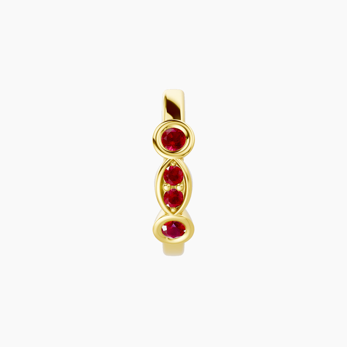 Epona | 18k Yellow Gold 8 mm Ruby Hoop Piercing