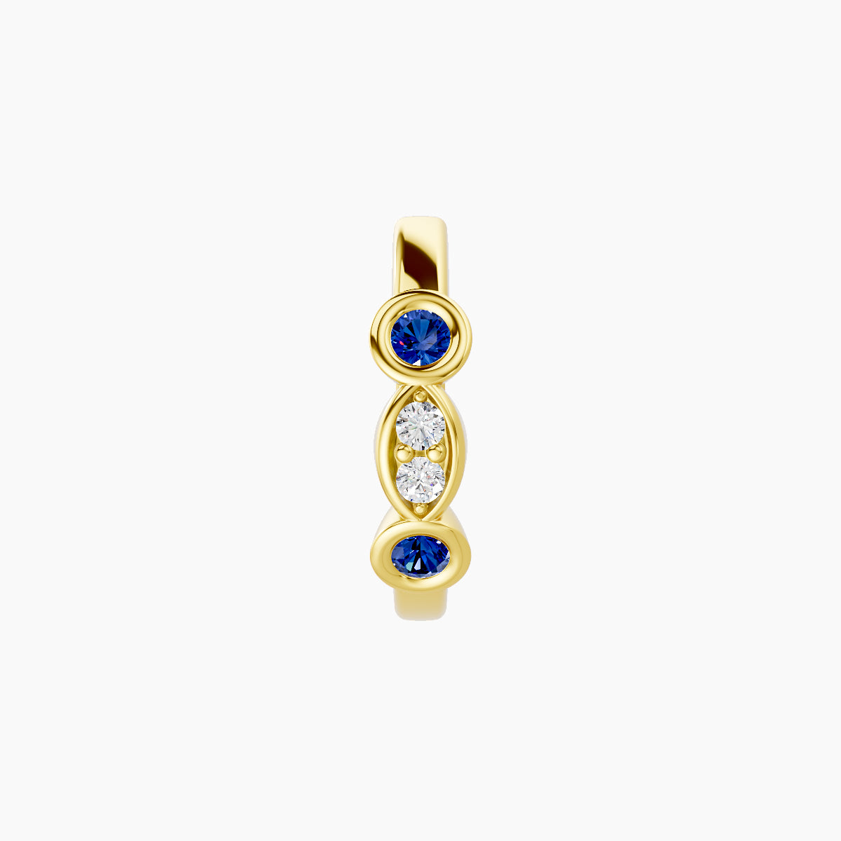 Epona | 18k Yellow Gold 8 mm Sapphire & Diamond Hoop Piercing