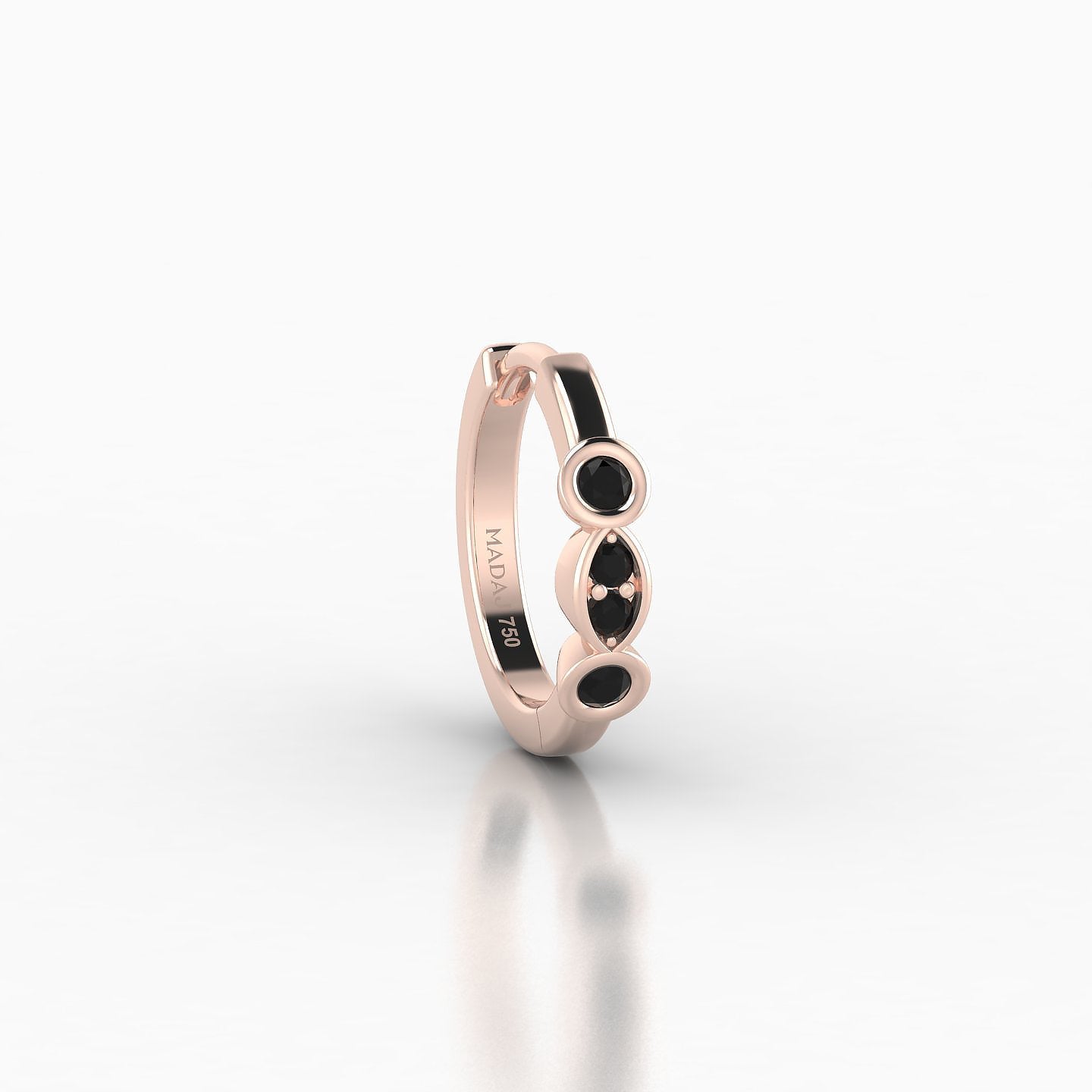 Epona | 18k Rose Gold 8 mm Black Diamond Hoop Piercing