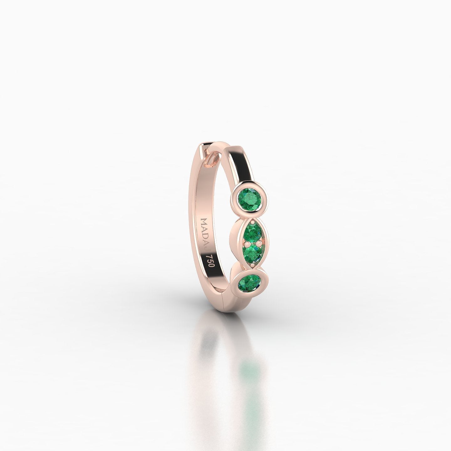 Epona | 18k Rose Gold 8 mm Emerald Hoop Piercing