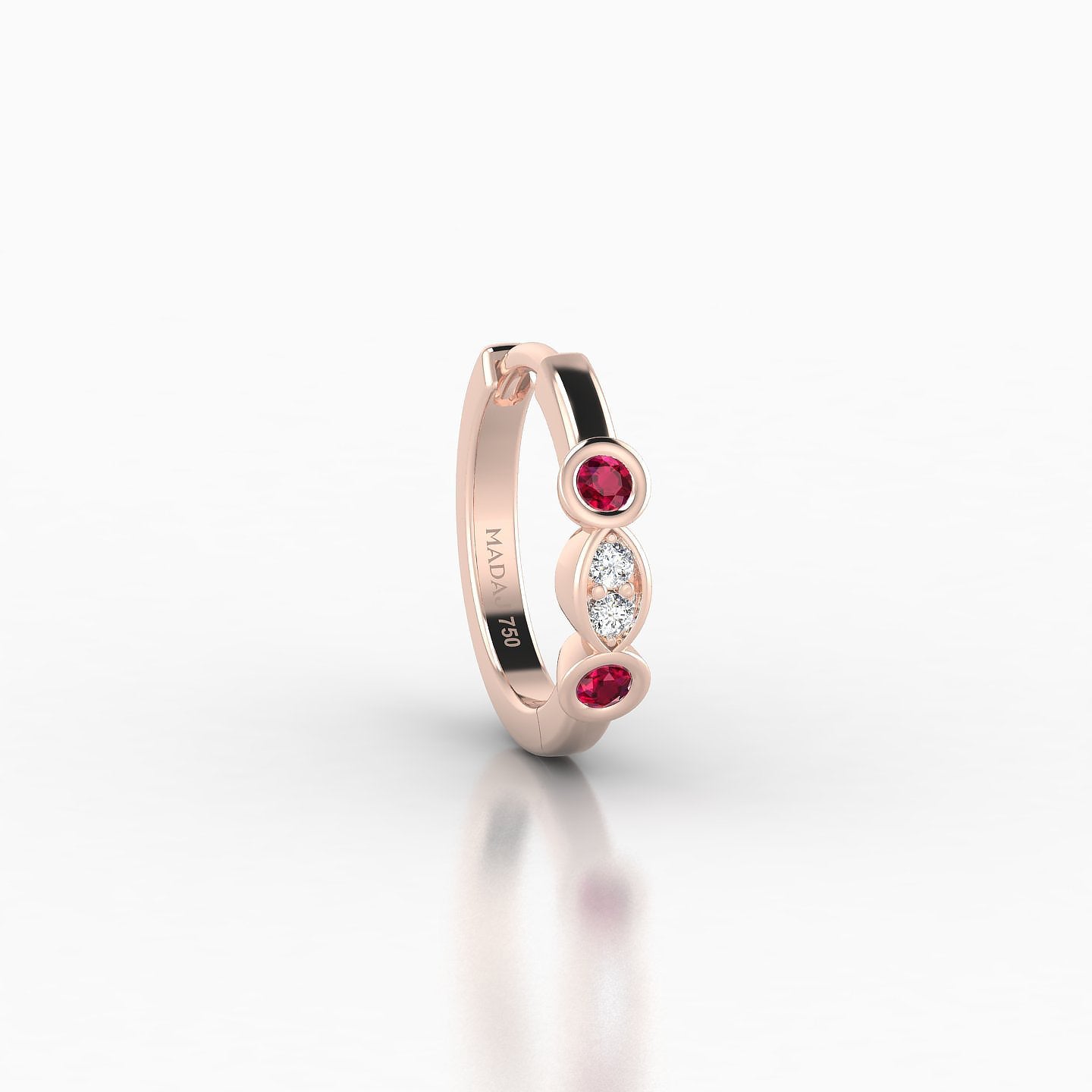 Epona | 18k Rose Gold 8 mm Ruby & Diamond Hoop Piercing