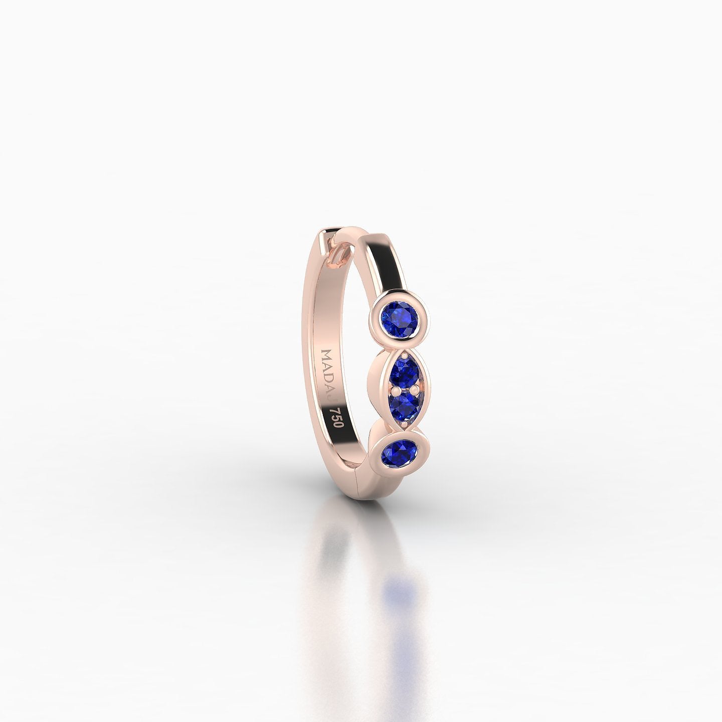 Epona | 18k Rose Gold 8 mm Sapphire Hoop Piercing