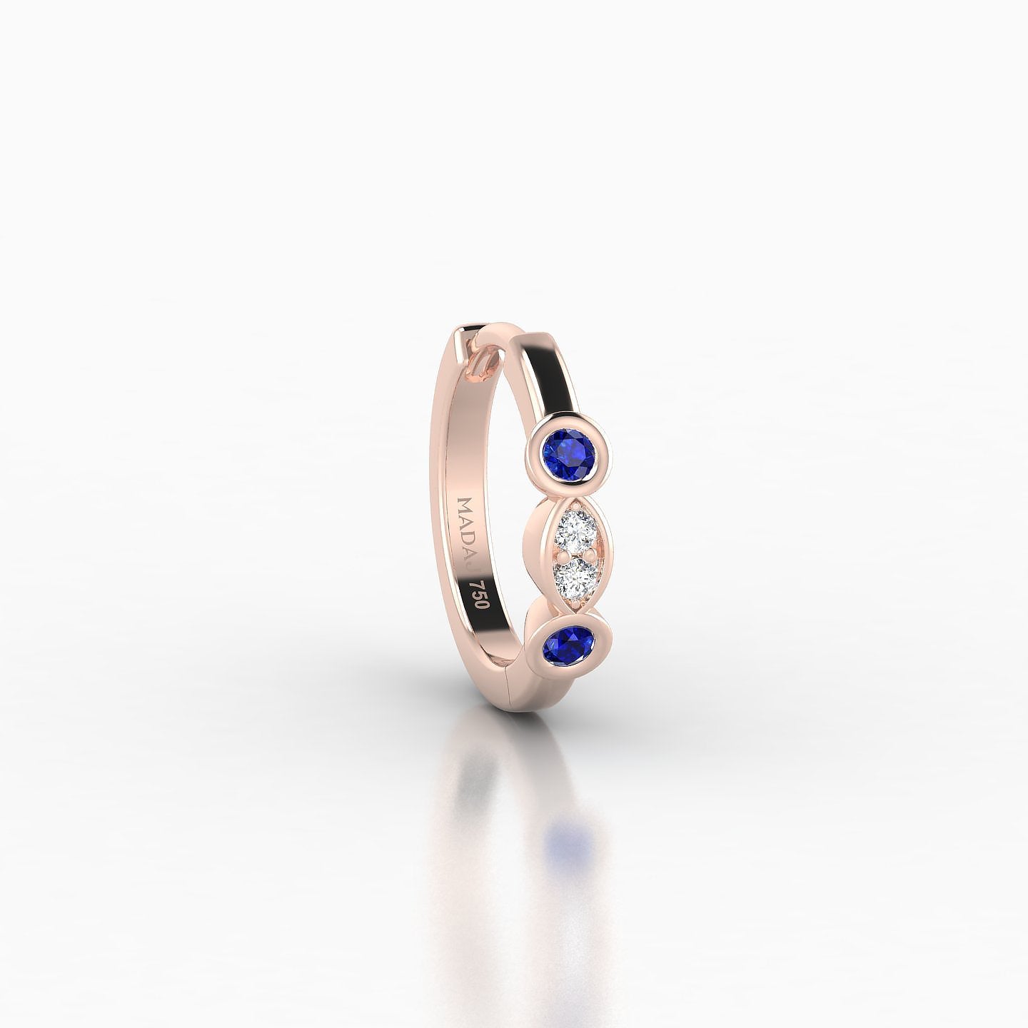 Epona | 18k Rose Gold 8 mm Sapphire & Diamond Hoop Piercing