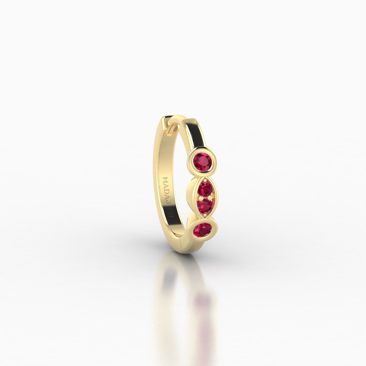 Epona | 18k Yellow Gold 8 mm Ruby Hoop Piercing