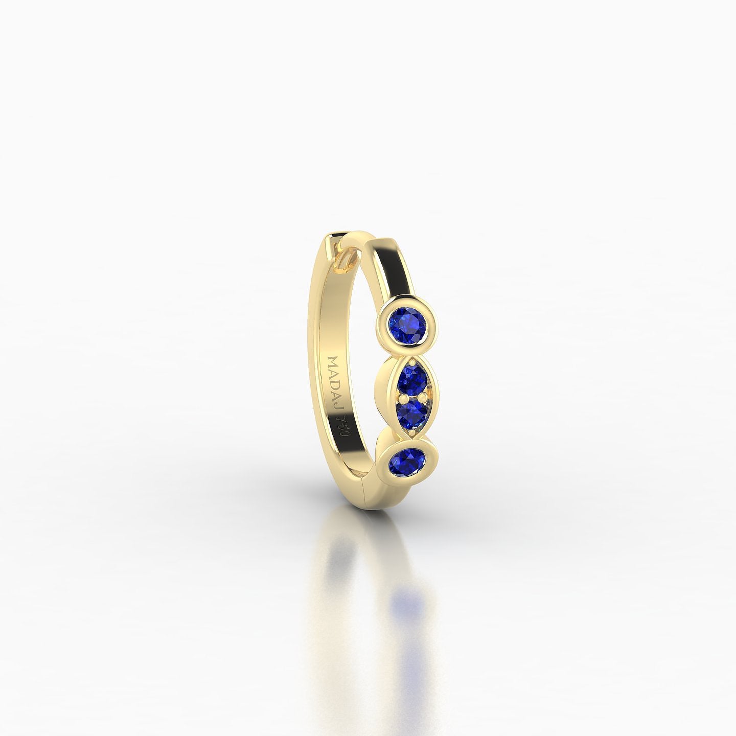 Epona | 18k Yellow Gold 8 mm Sapphire Hoop Piercing