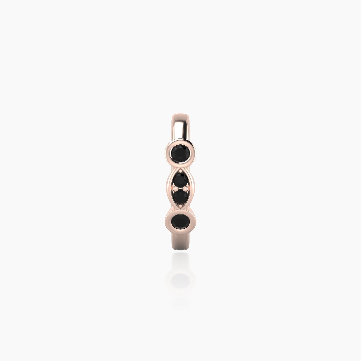 Epona | 18k Rose Gold 8 mm Black Diamond Hoop Piercing