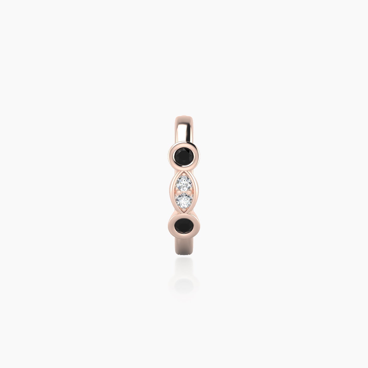 Epona | 18k Rose Gold 8 mm Black Diamond & Diamond Hoop Piercing