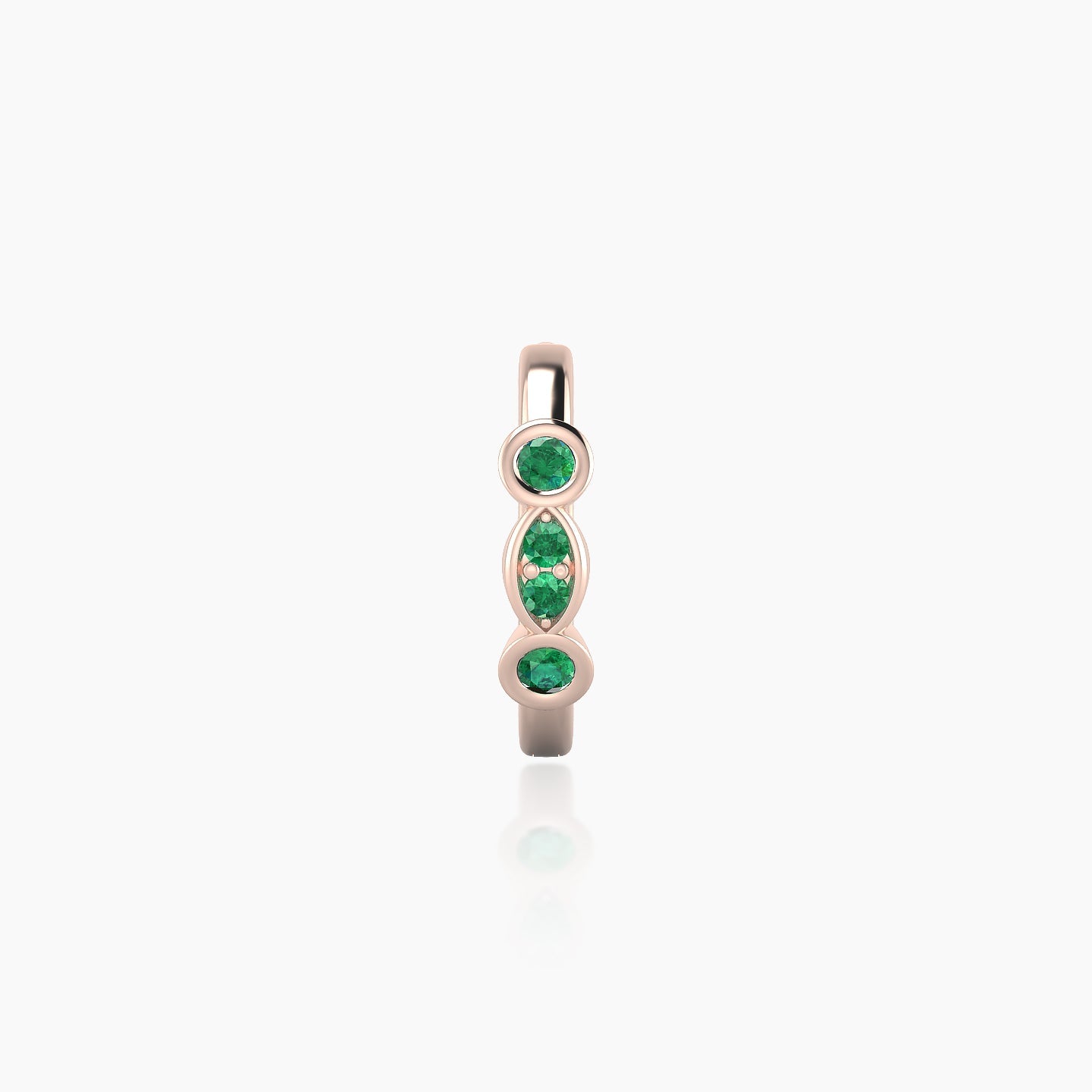 Epona | 18k Rose Gold 8 mm Emerald Hoop Piercing