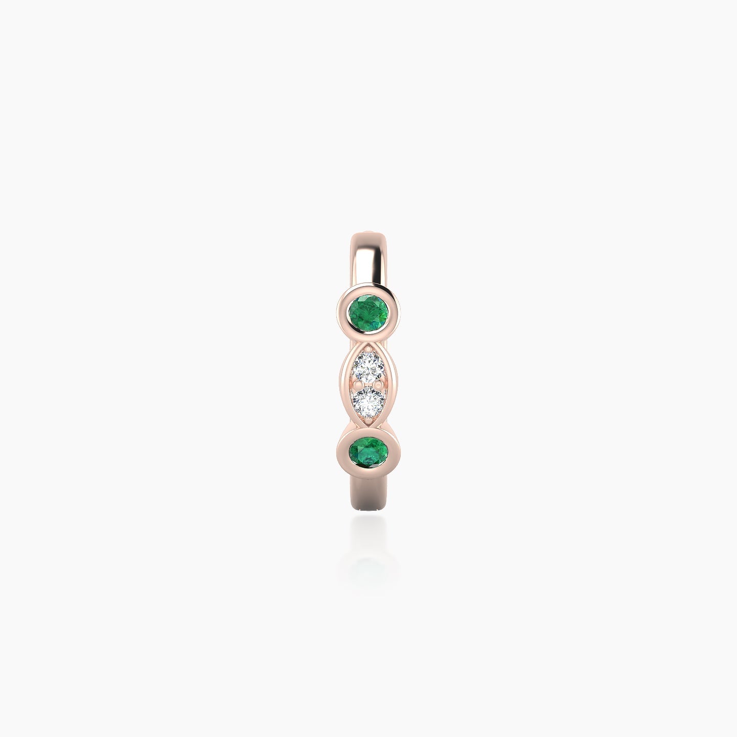 Epona | 18k Rose Gold 8 mm Emerald & Diamond Hoop Piercing