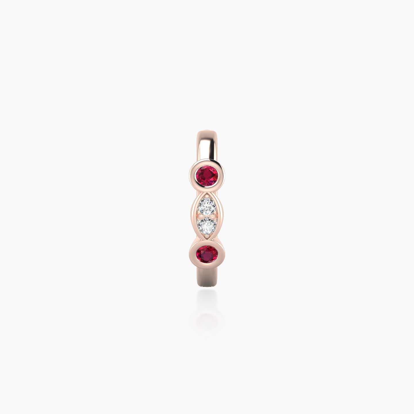 Epona | 18k Rose Gold 8 mm Ruby & Diamond Hoop Piercing