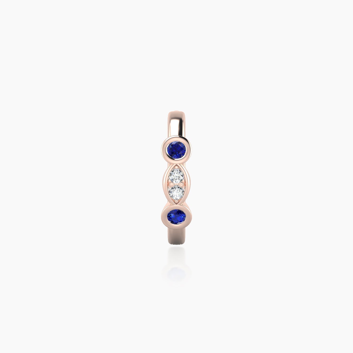 Epona | 18k Rose Gold 8 mm Sapphire & Diamond Hoop Piercing