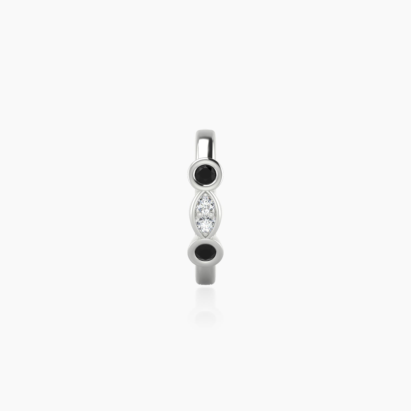 Epona | 18k White Gold 8 mm Black Diamond & Diamond Hoop Piercing