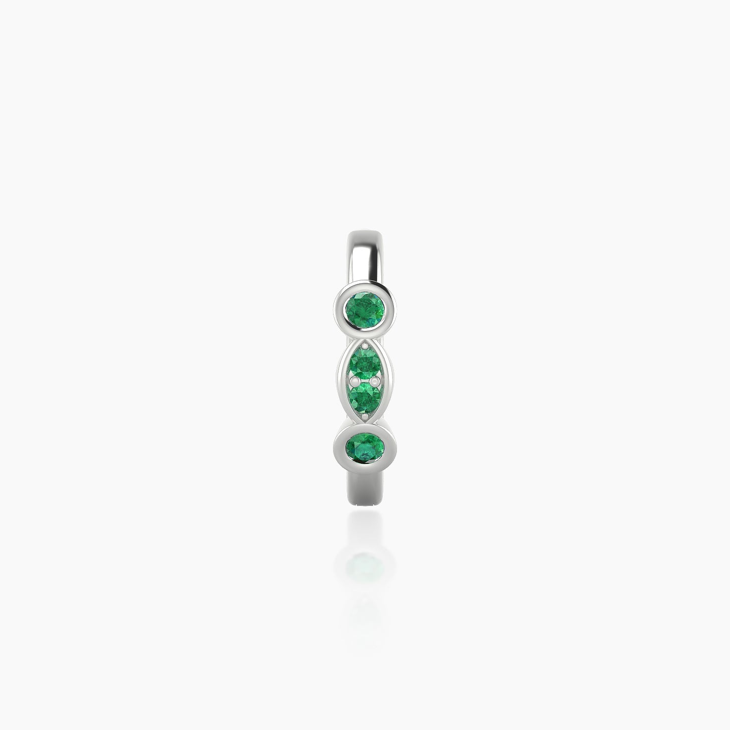 Epona | 18k White Gold 8 mm Emerald Hoop Piercing