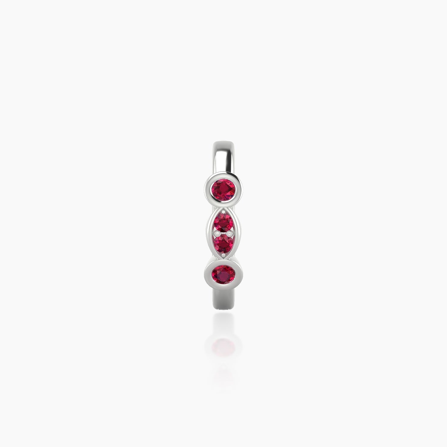 Epona | 18k White Gold 8 mm Ruby Hoop Piercing