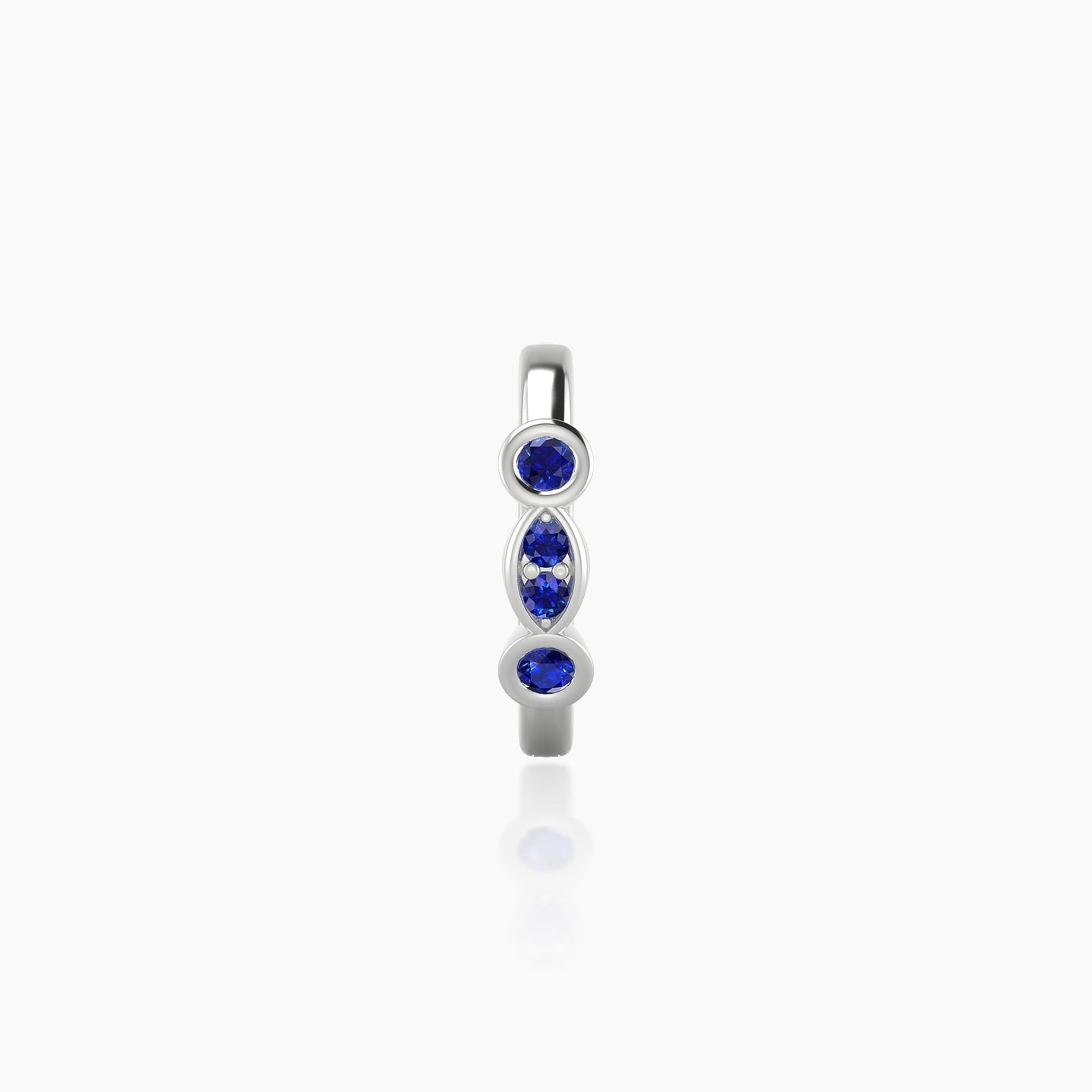 Epona | 18k White Gold 8 mm Sapphire Hoop Piercing