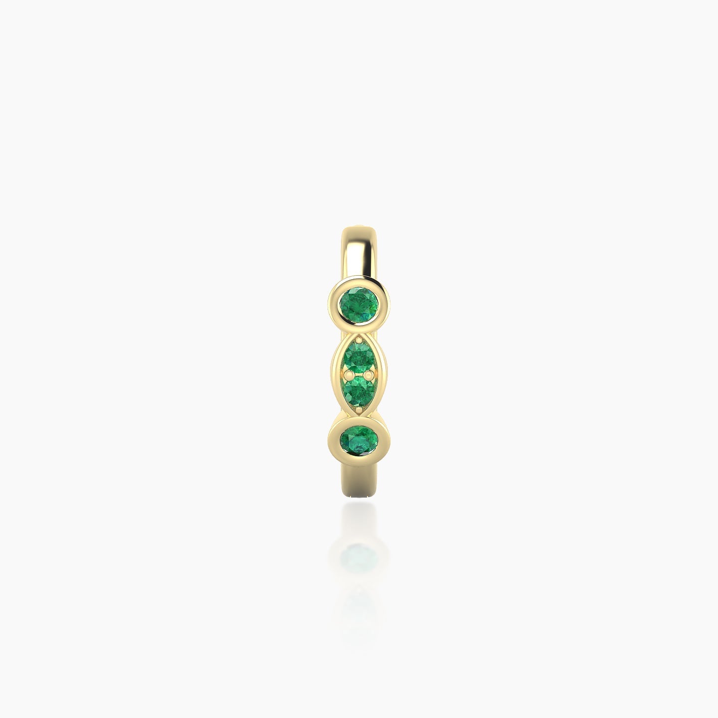 Epona | 18k Yellow Gold 8 mm Emerald Hoop Piercing