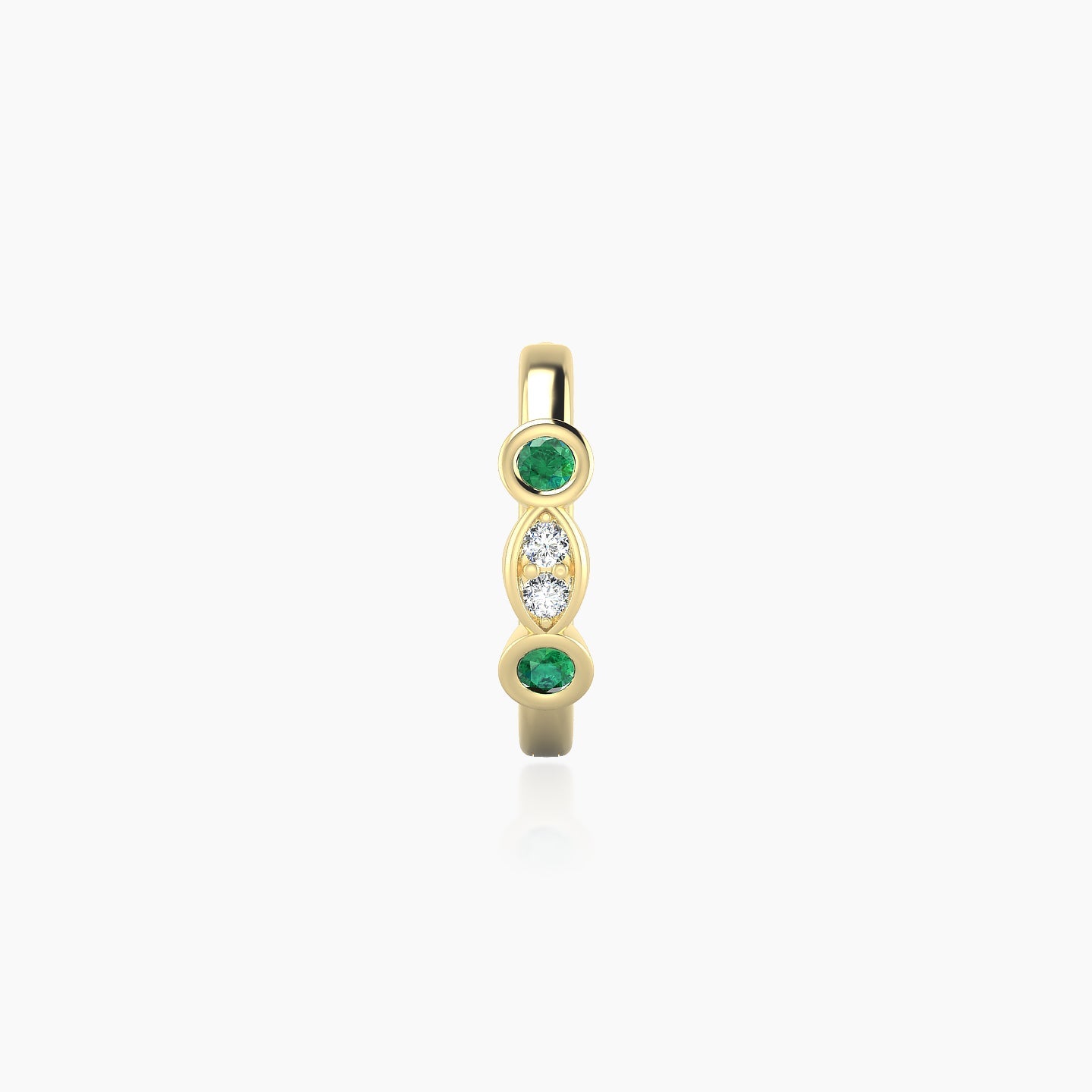 Epona | 18k Yellow Gold 8 mm Emerald & Diamond Hoop Piercing