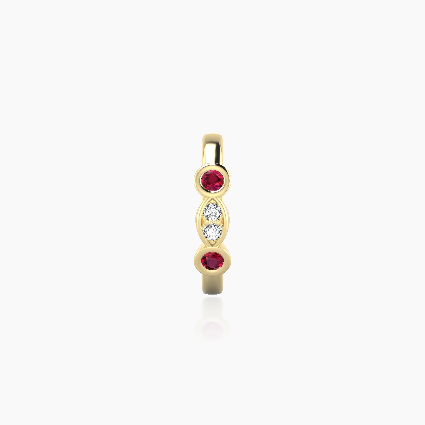 Epona | 18k Yellow Gold 8 mm Ruby & Diamond Hoop Piercing