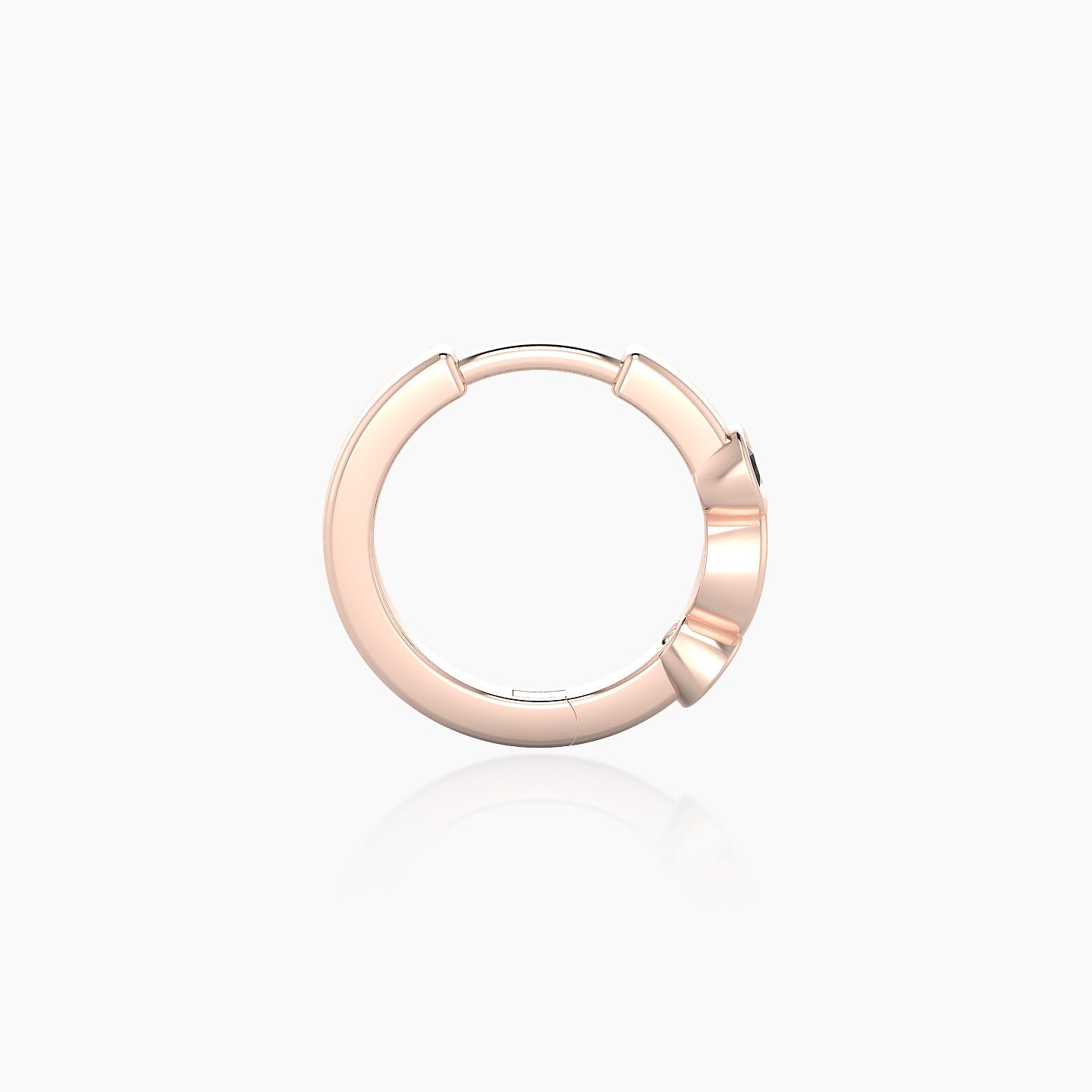 Epona | 18k Rose Gold 8 mm Black Diamond Hoop Piercing