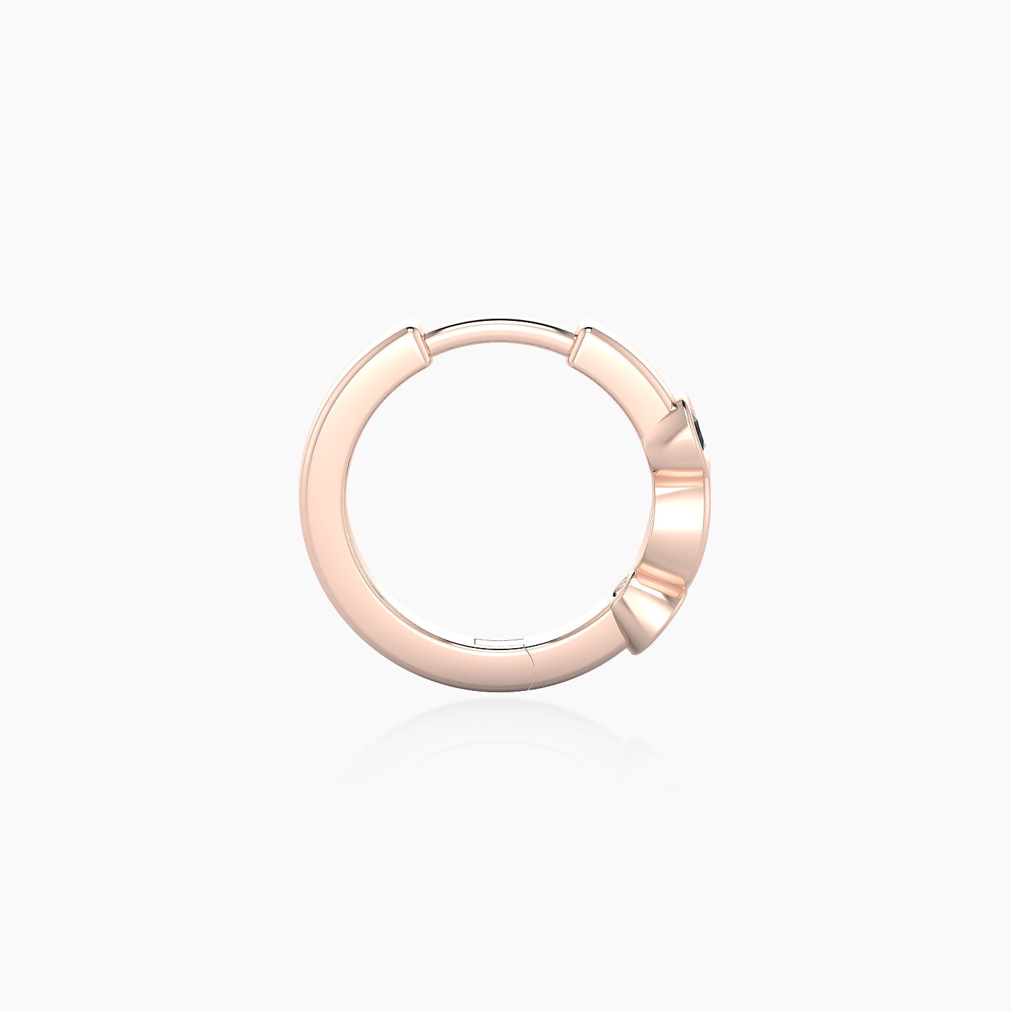 Epona | 18k Rose Gold 8 mm Black Diamond & Diamond Hoop Piercing