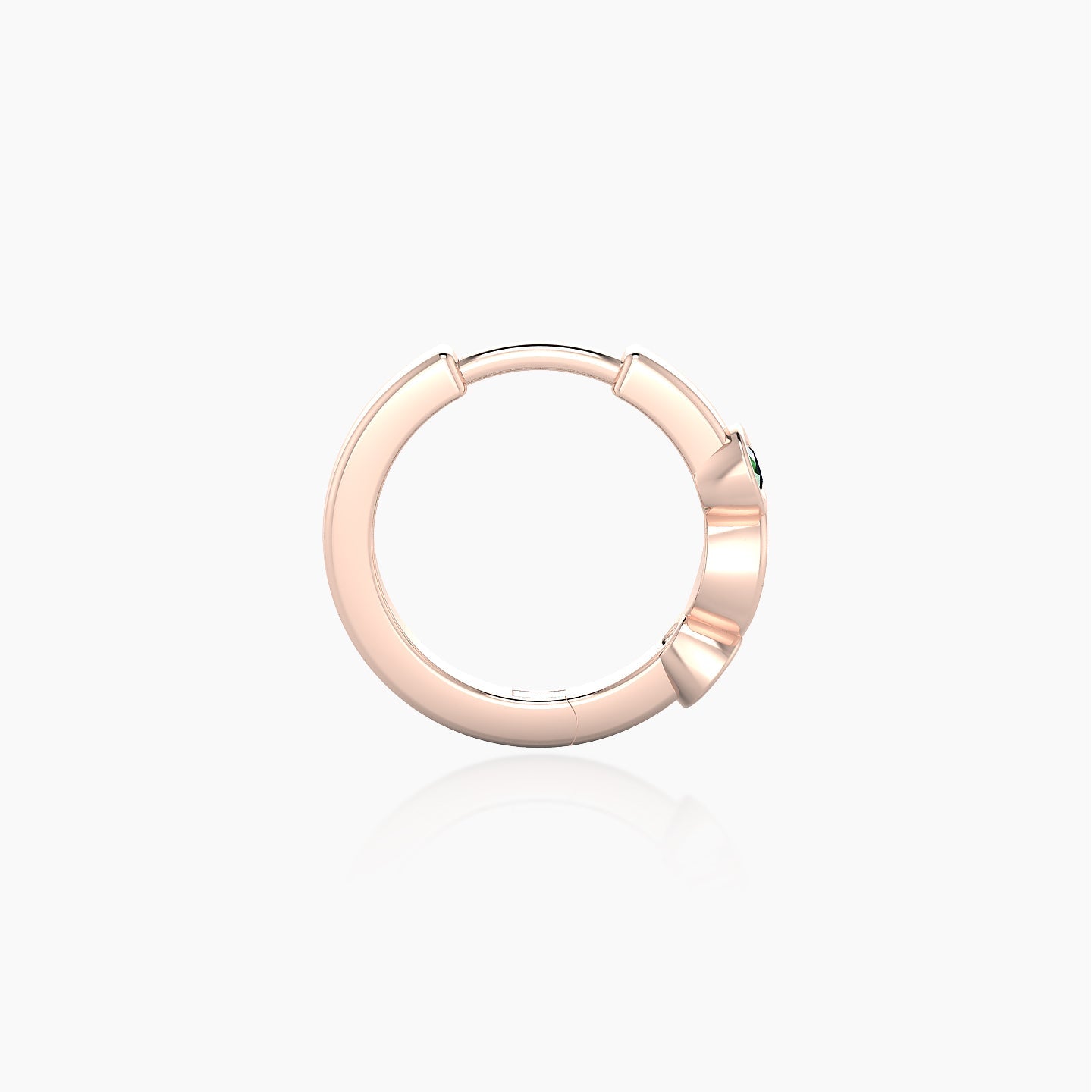 Epona | 18k Rose Gold 8 mm Emerald Hoop Piercing