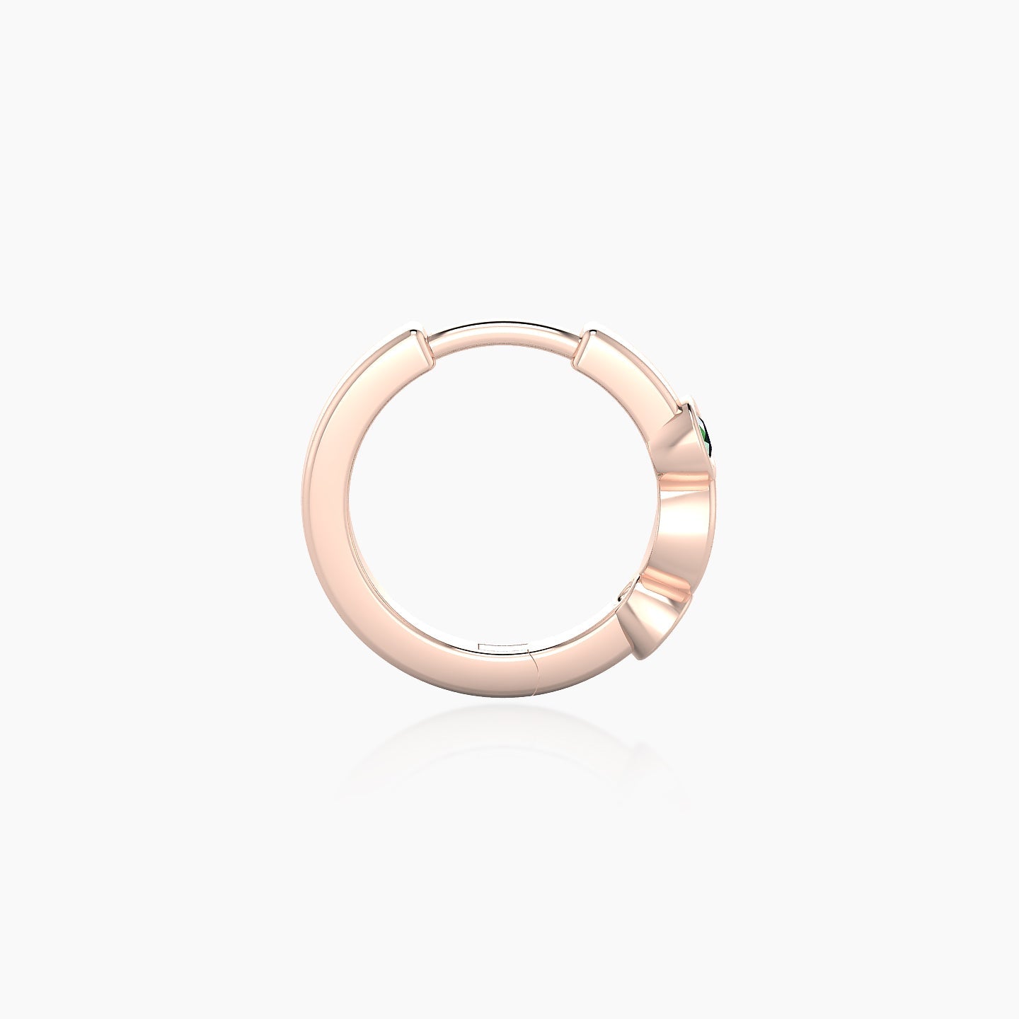 Epona | 18k Rose Gold 8 mm Emerald & Diamond Hoop Piercing