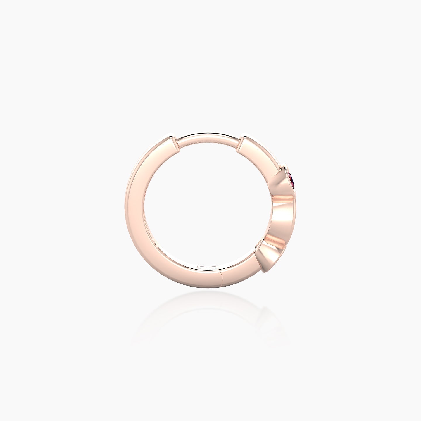 Epona | 18k Rose Gold 8 mm Ruby Hoop Piercing