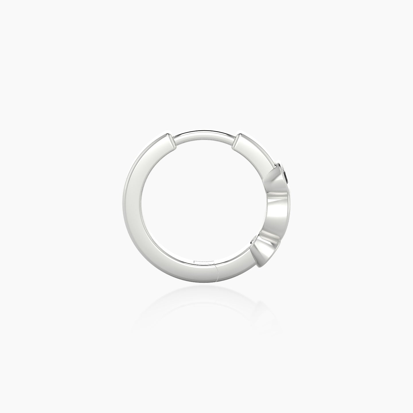 Epona | 18k White Gold 8 mm Black Diamond Hoop Piercing