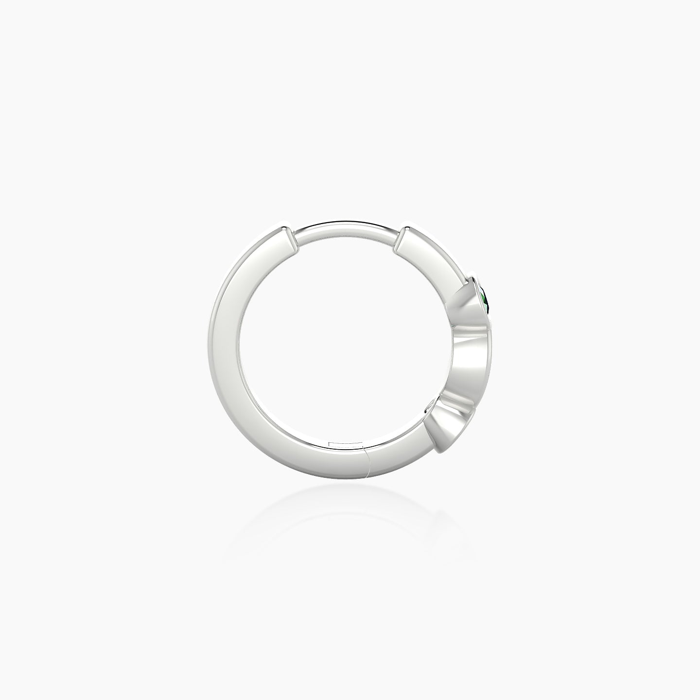 Epona | 18k White Gold 8 mm Emerald Hoop Piercing