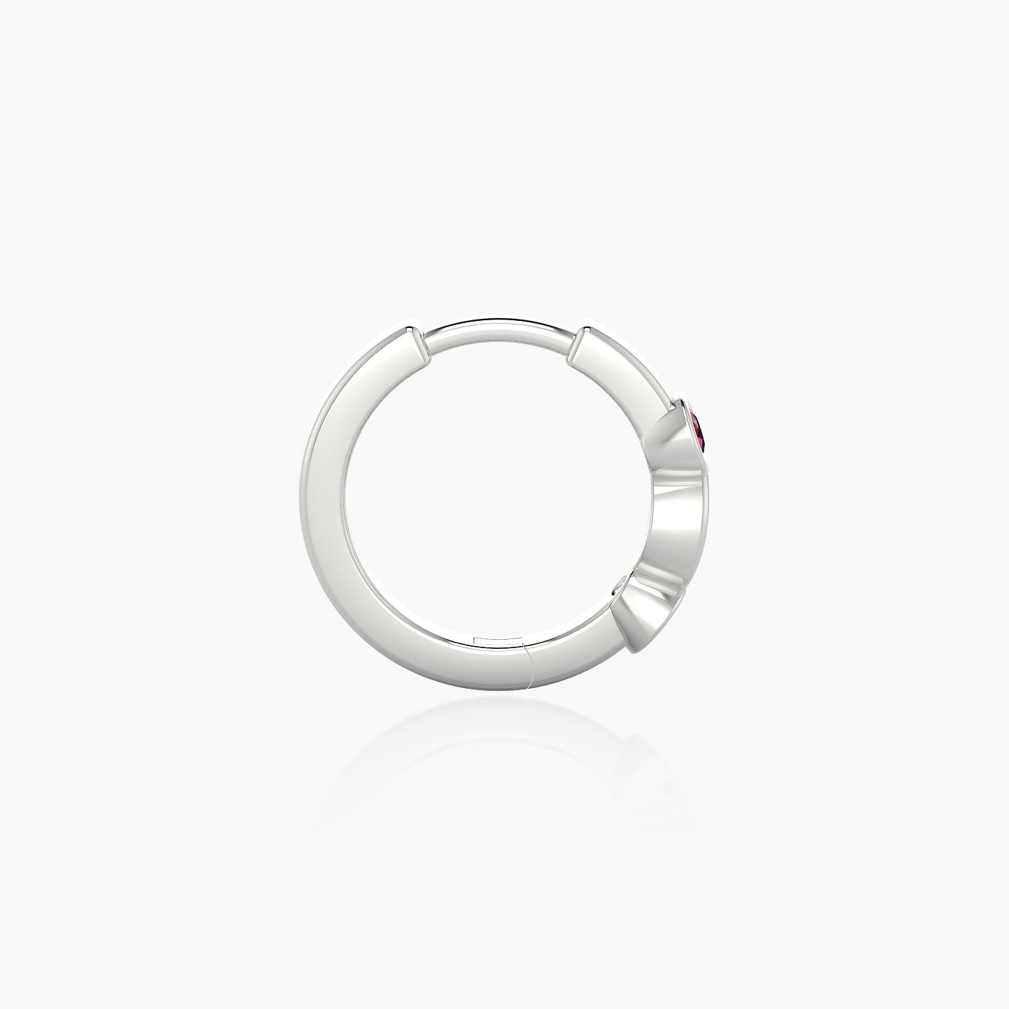 Epona | 18k White Gold 8 mm Ruby Hoop Piercing