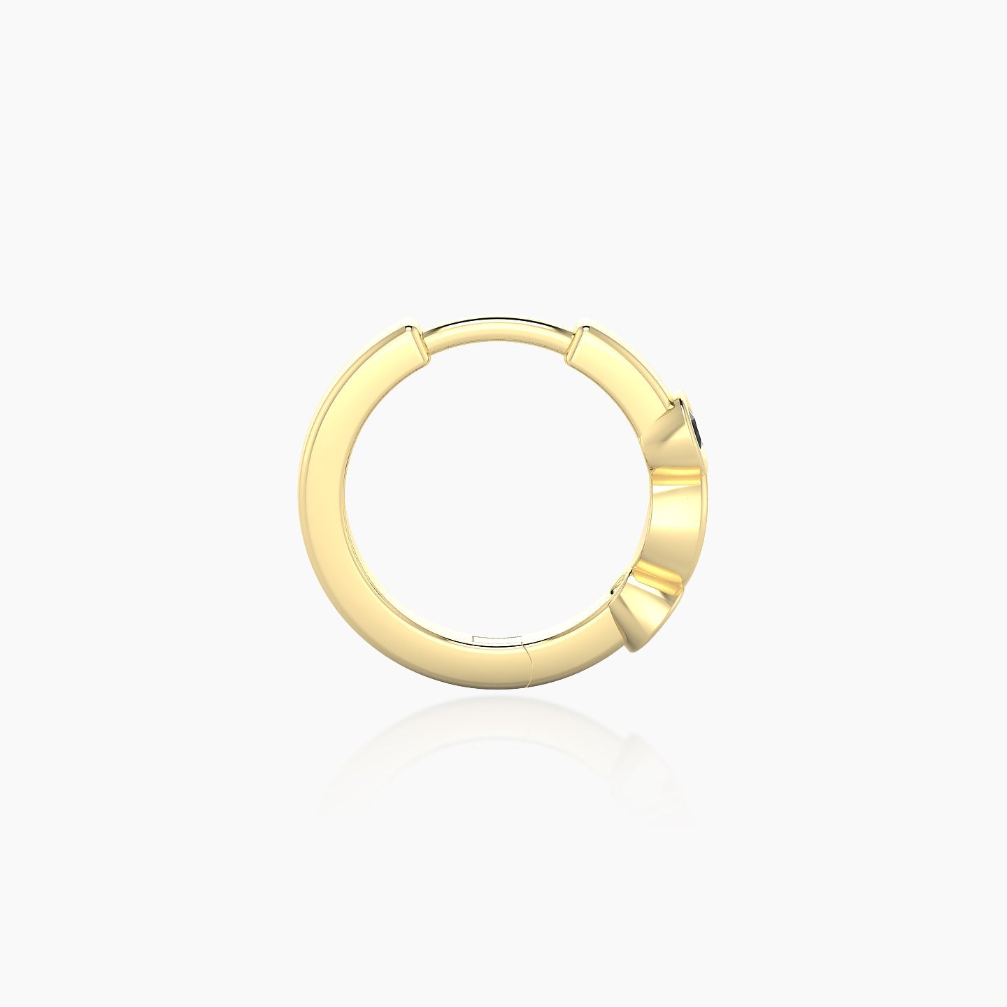 Epona | 18k Yellow Gold 8 mm Black Diamond Hoop Piercing