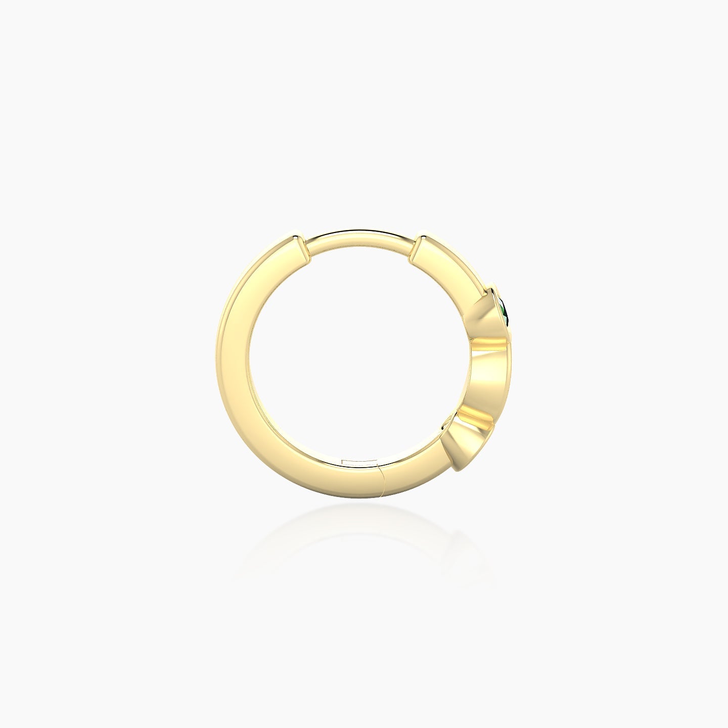 Epona | 18k Yellow Gold 8 mm Emerald Hoop Piercing