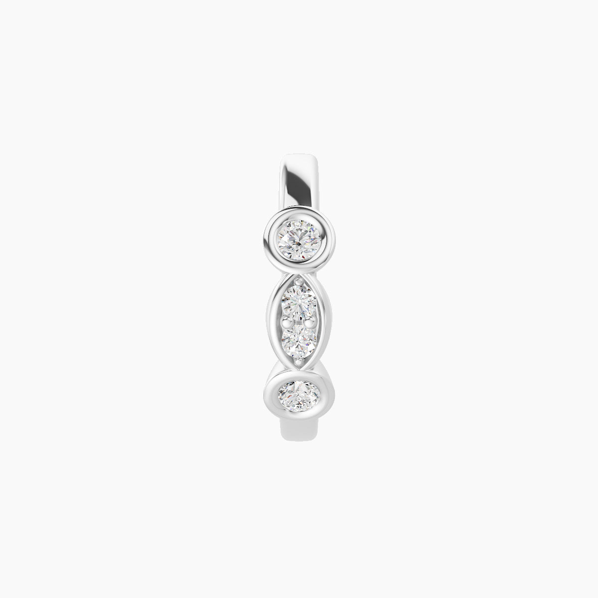 Epona | 18k White Gold 8 mm Diamond Nose Ring Piercing