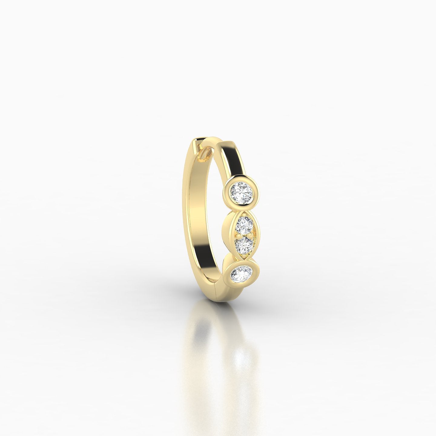 Epona | 18k Yellow Gold 8 mm Diamond Nose Ring Piercing