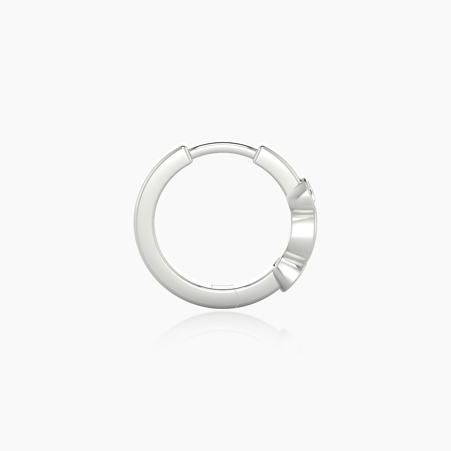 Epona | 18k White Gold 8 mm Diamond Nose Ring Piercing